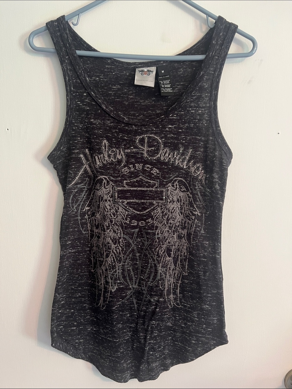 Harley-Davidson Black Heathered Tank with Winged Logo
